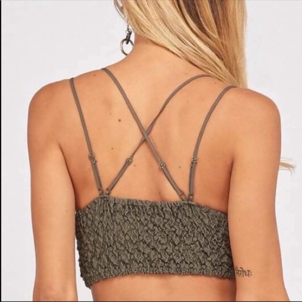 Mustard Scalloped Lace Bralette - Picture 2 of 3